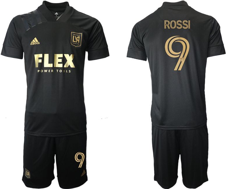 Men 2021-2022 Club Los Angeles FC home black #9 Adidas Soccer Jersey